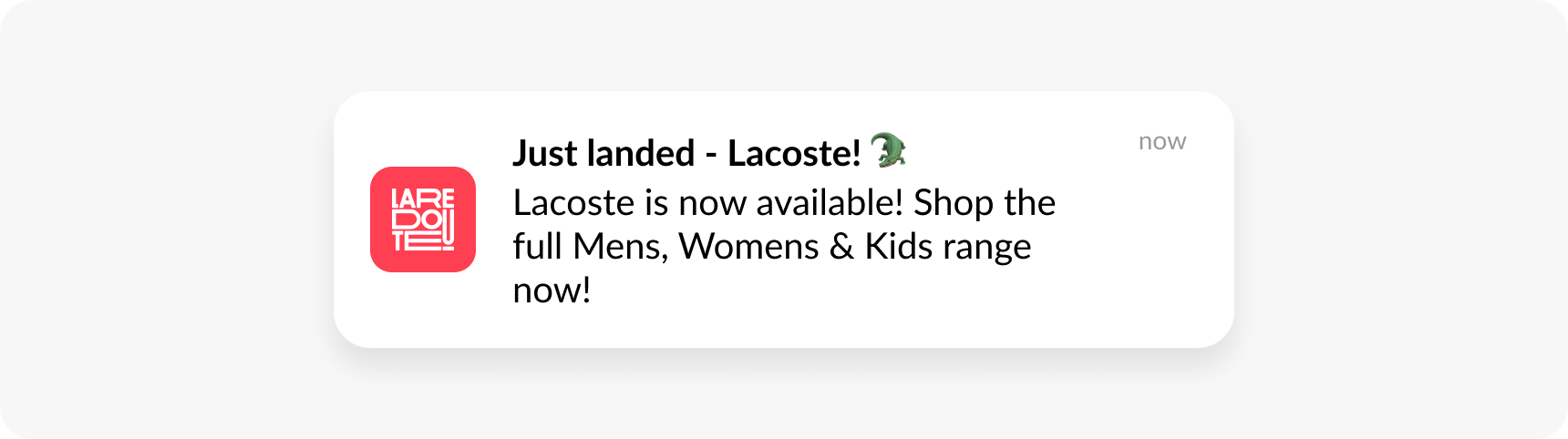 Back in stock transactional push notification